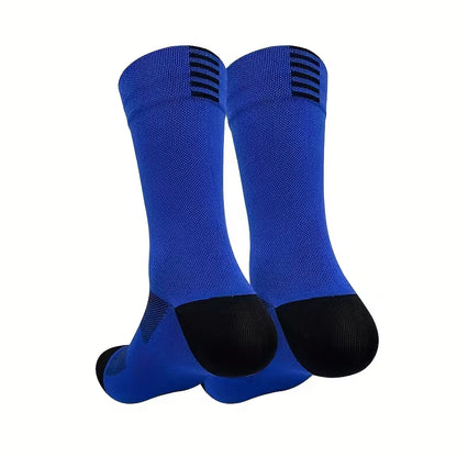 Set de Calcetines de Ciclismo a Media Pantorrilla - Elásticos, Transpirables y Cómodos