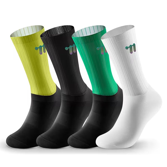 Calcetines de Ciclismo Aerodinámicos - Tela Italiana y Compresión Graduada
