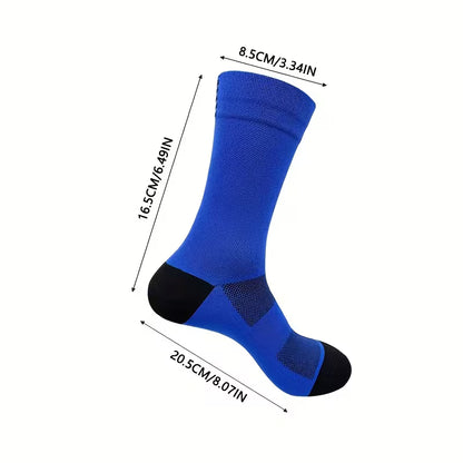 Set de Calcetines de Ciclismo a Media Pantorrilla - Elásticos, Transpirables y Cómodos