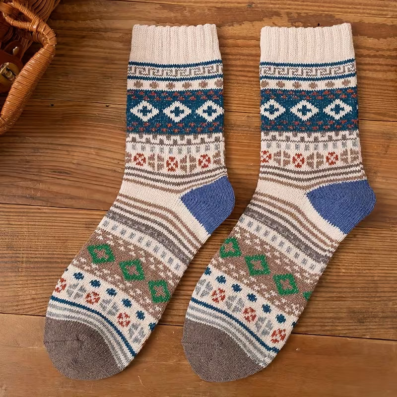 Paquete de 5 Calcetines Gruesos de Lana para Hombre - Cálidos para Invierno y Senderismo