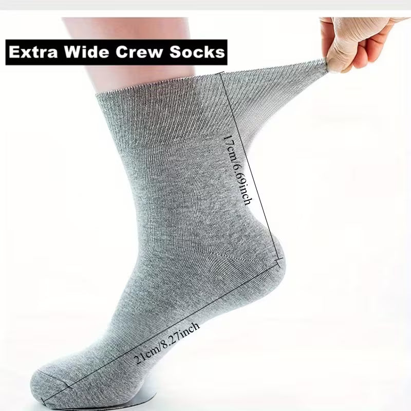 Paquete de 8 Calcetines Extra Grandes - Diseño Ancho y Suave para Pies Hinchados
