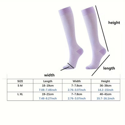 Paquete de 4 Calcetines de Compresión ECG - Hasta la Rodilla para Enfermeras y Corredores