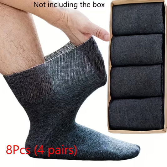 Paquete de 8 Calcetines Extra Grandes - Diseño Ancho y Suave para Pies Hinchados