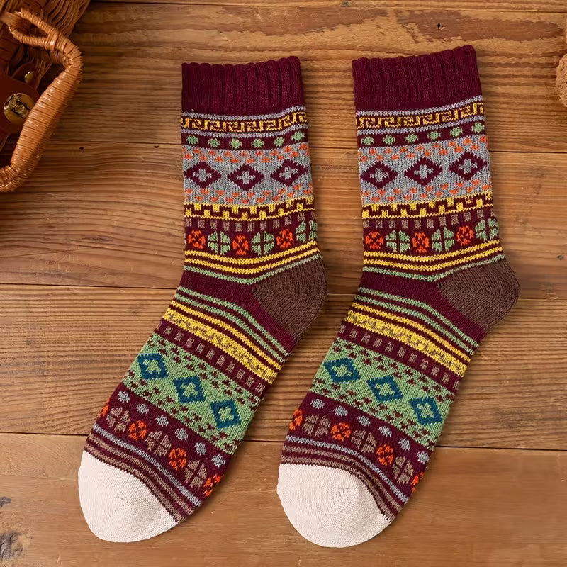 Paquete de 5 Calcetines Gruesos de Lana para Hombre - Cálidos para Invierno y Senderismo