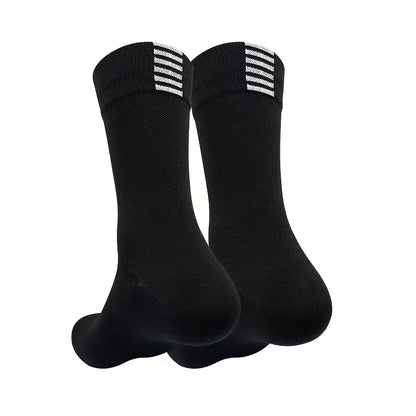 Set de Calcetines de Ciclismo a Media Pantorrilla - Elásticos, Transpirables y Cómodos